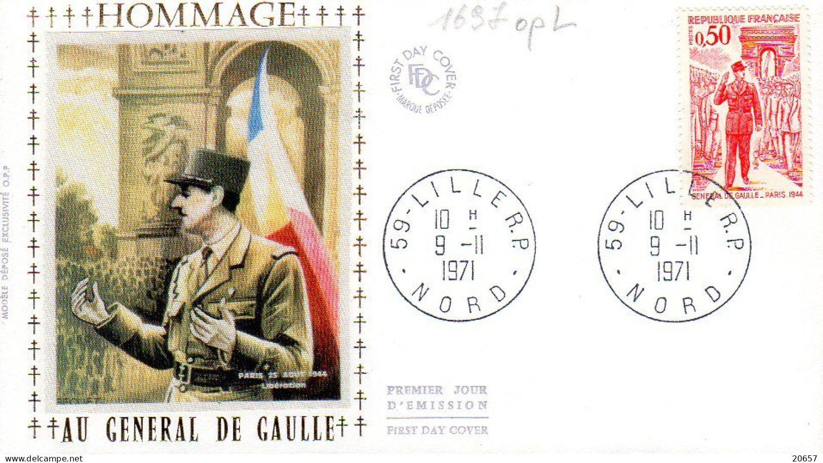 France 1697opL Fdc Hommage Au Général De Gaulle - De Gaulle (Generale)