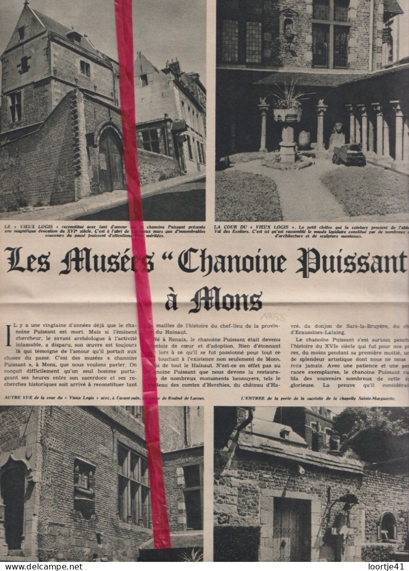 Mons - Les Musées Chamoine Puissant - Orig. Knipsel Coupure Tijdschrift Magazine - 1953 - Ohne Zuordnung