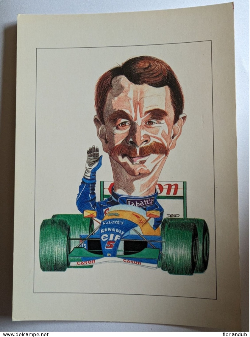 CP - Formule 1 Caricature Par Devo Mansell - Grand Prix / F1