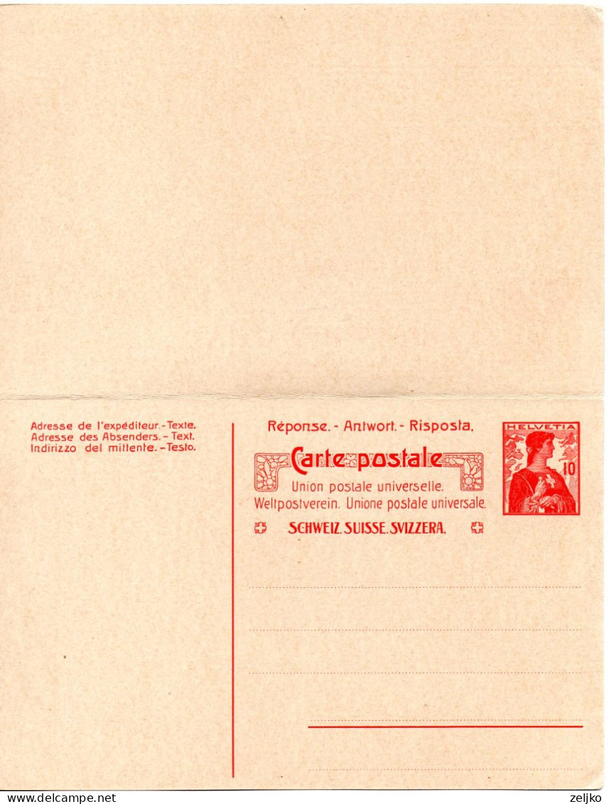 Switzerland, Stationery, Post Card Answer Pay - Entiers Postaux