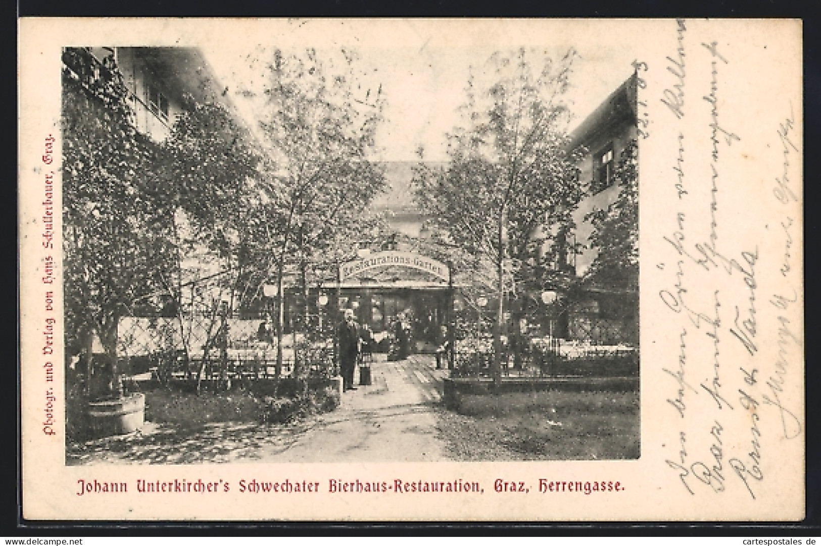 AK Graz, Johann Unterkirchers Schwechater Bierhaus-Restauration, Herrengasse  - Other & Unclassified