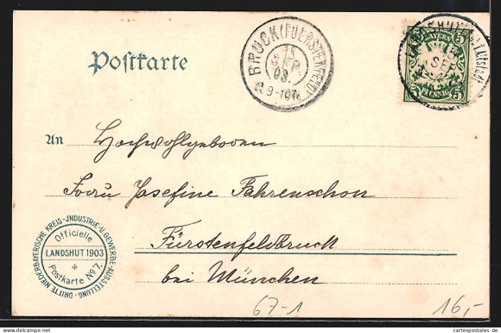 Lithographie Landshut / Isar, Niederbayerische Preis-Industrie- U. Gewerbe-Ausstellung 1903, Festplatz  - Exhibitions