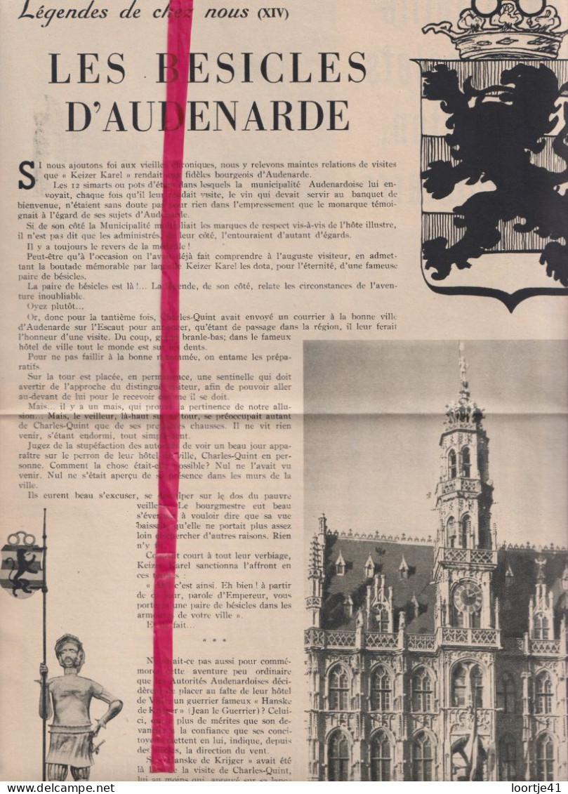 Oudenaarde - Audennarde - Les Bésicles  - Orig. Knipsel Coupure Tijdschrift Magazine - 1953 - Zonder Classificatie