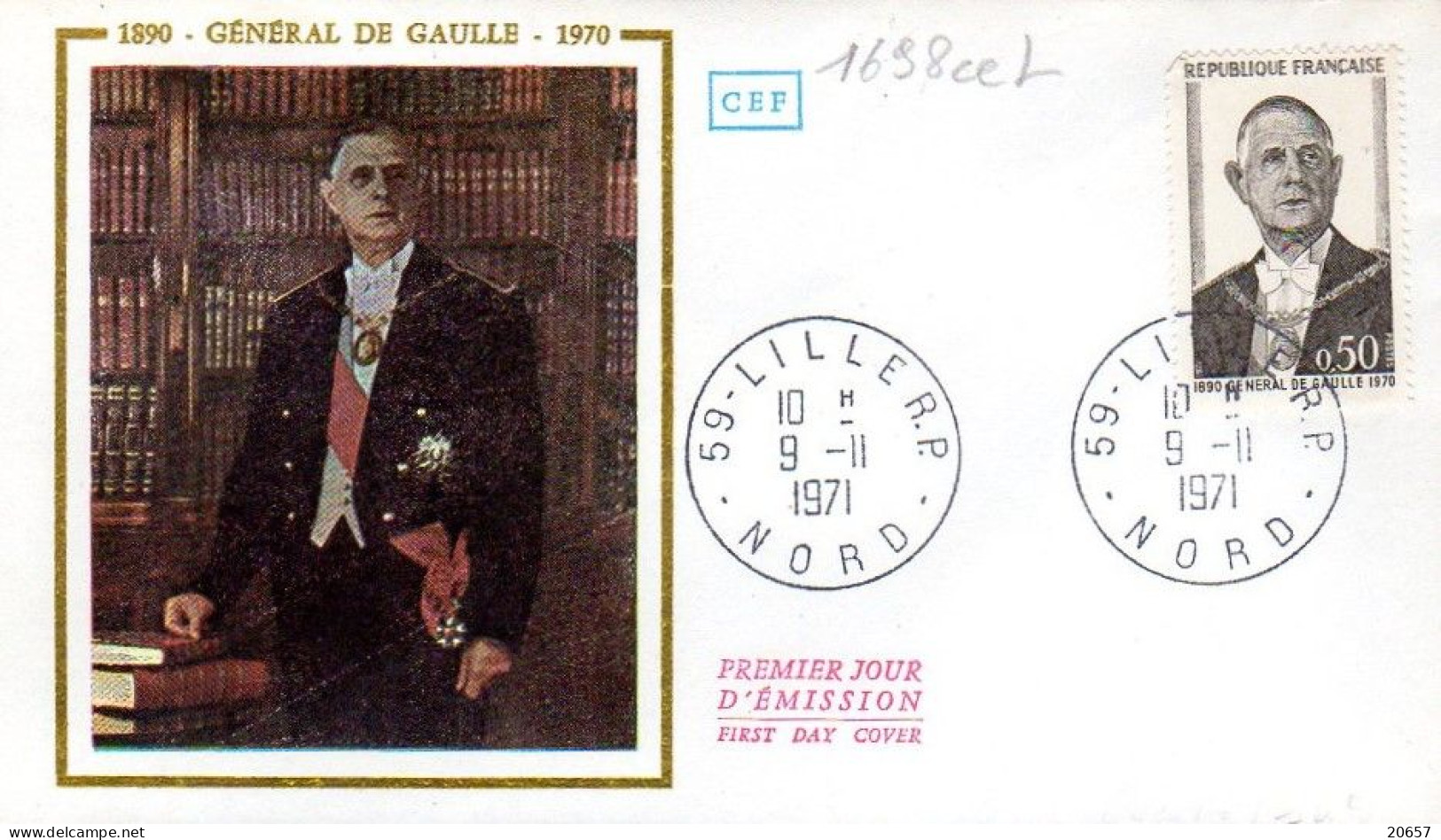 France 1698ceL Fdc Hommage Au Général De Gaulle - De Gaulle (Generale)