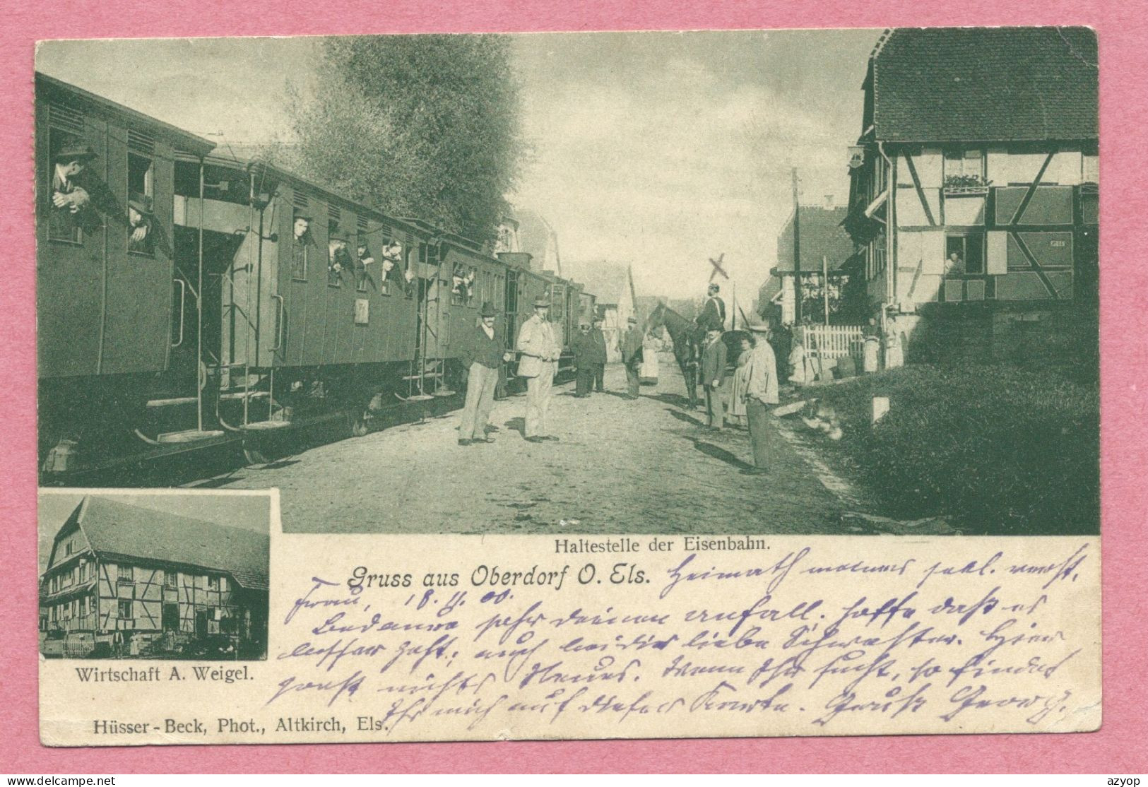 68 - GRUSS Aus OBERDORF - Wirtschaft A. WEIGEL - Haltestelle Der Eisenbahn - Train - Wagons - Gare - Bahnhof - Autres & Non Classés