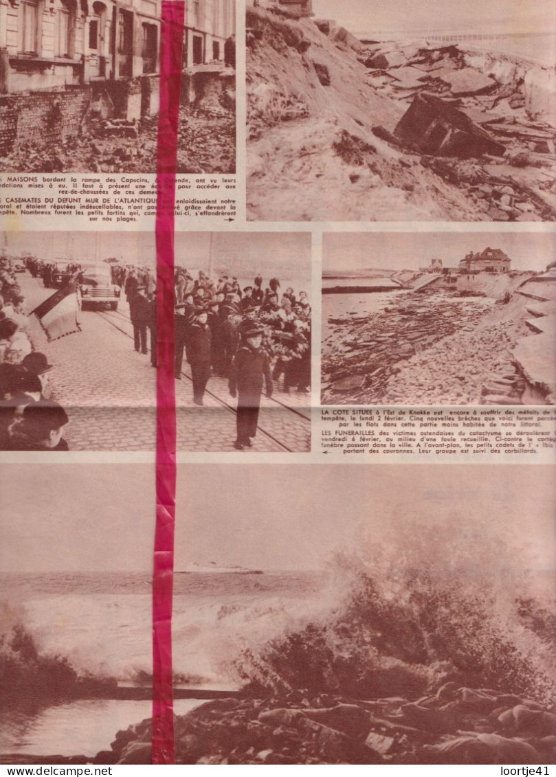 Kust, Oostende - Storm, Begrafenis Slachtoffers  - Orig. Knipsel Coupure Tijdschrift Magazine - 1953 - Zonder Classificatie