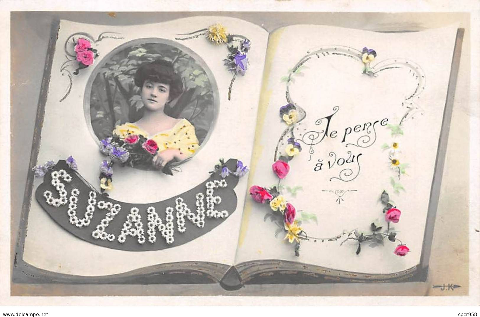 Prénom - N°90968 - Suzanne - Je Pense à Vous - Portrait D'une Femme Dans Un Médaillon - Voornamen