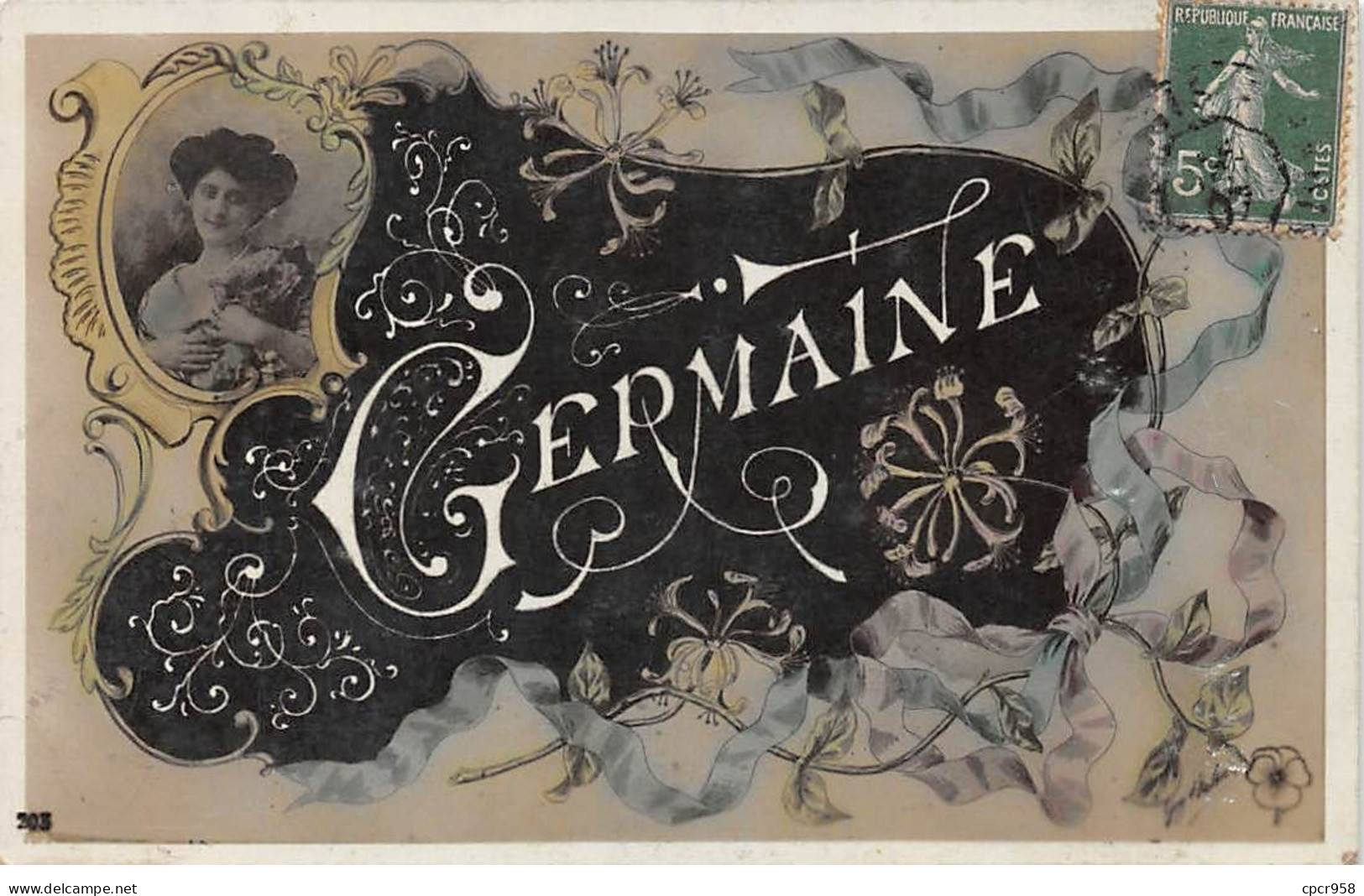 Prénom - N°90967 - Germaine - Portrait D'une Femme Dans Un Médaillon - Prénoms