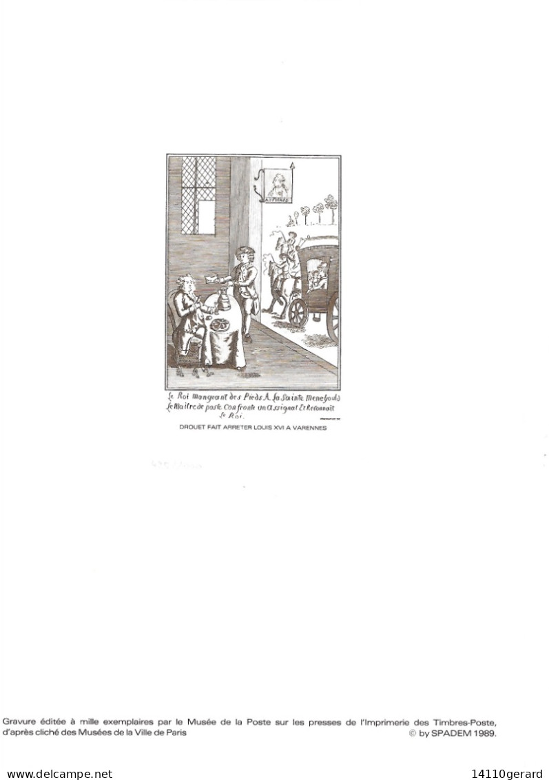 LE ROI MANGEANT DES PIEDS ..   Gravure éditée à Mille Exemplaires Par Le Musée De La Poste - Documents Of Postal Services