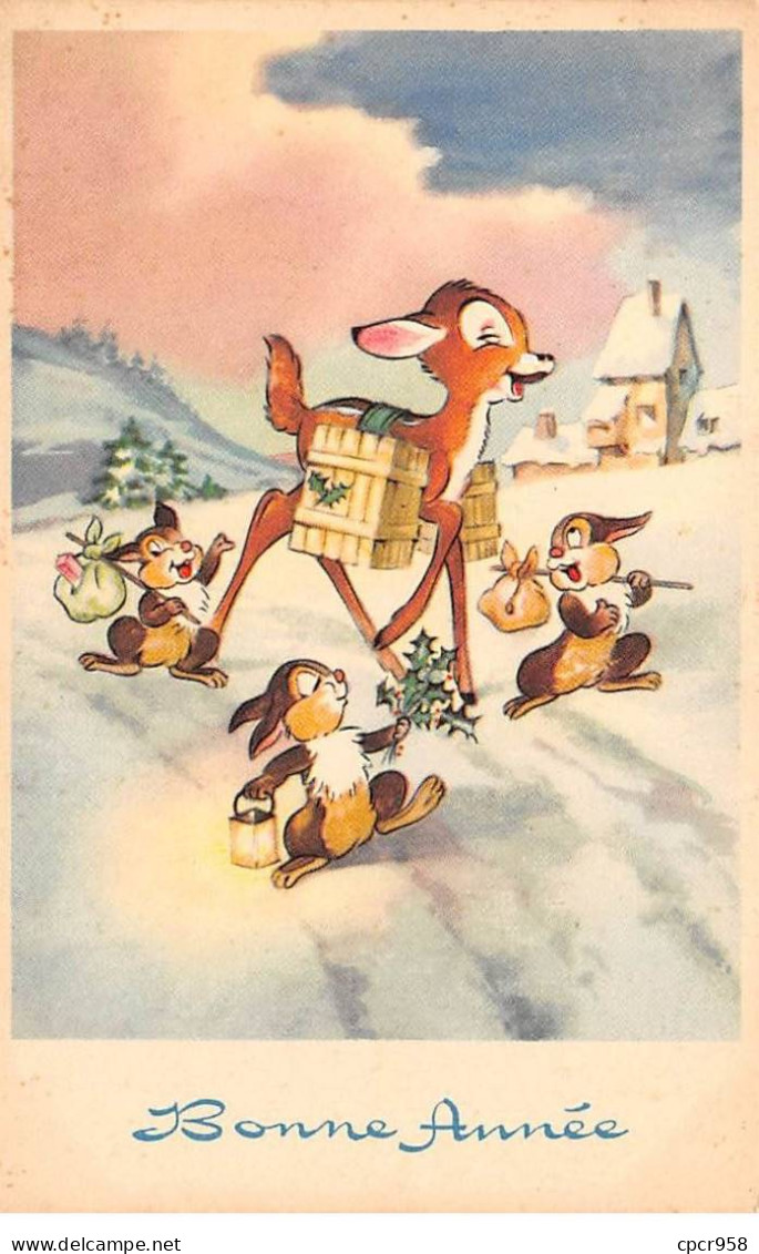 Disney - N°90905 - Bonne Année - Bambi Entouré De Lapin Dont Panpan - Disneyland