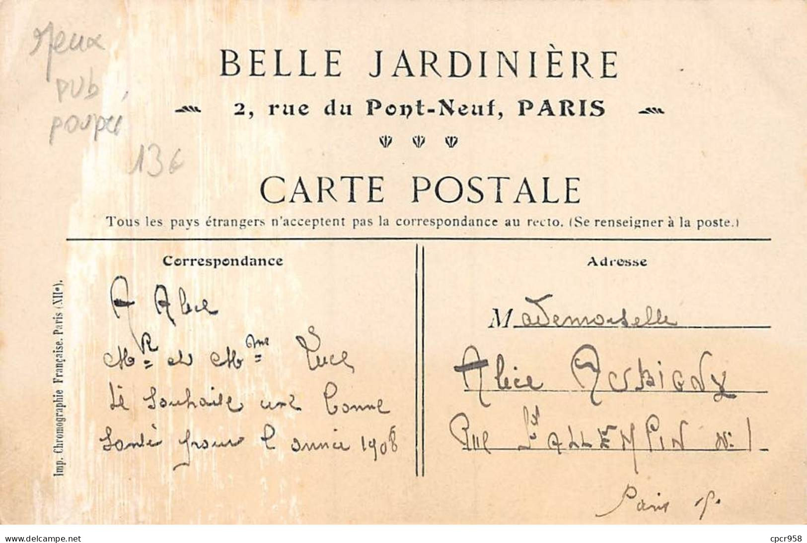 Jouets - N°90869 - Souvenir De La Belle Jardinière - Fillette Faisant Un Spectacle Pour Ses Poupées - Carte Publicitaire - Juegos Y Juguetes