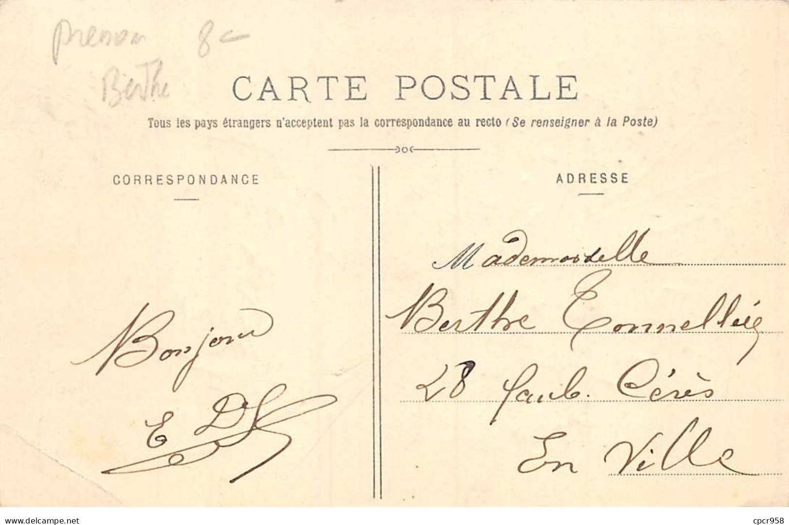 Prénoms - N°90859 - Bonne Année Berthe - Fleurs - Carte Gaufrée - Firstnames