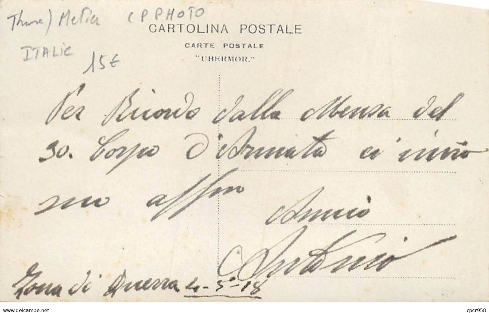 Métier - N°90763 - Italie - Cuisiniers, Et Serveurs Dans Une Cour Devant Une Maison - Carte Photo - Sonstige & Ohne Zuordnung