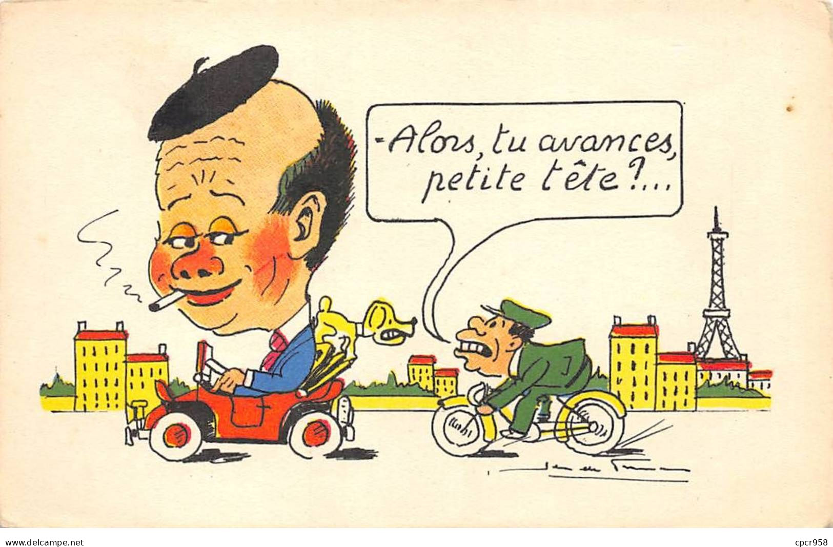 Humour - N°90724 - Alors, Tu Avances Petite Tête ? - Voiture Et Vélo - Humour