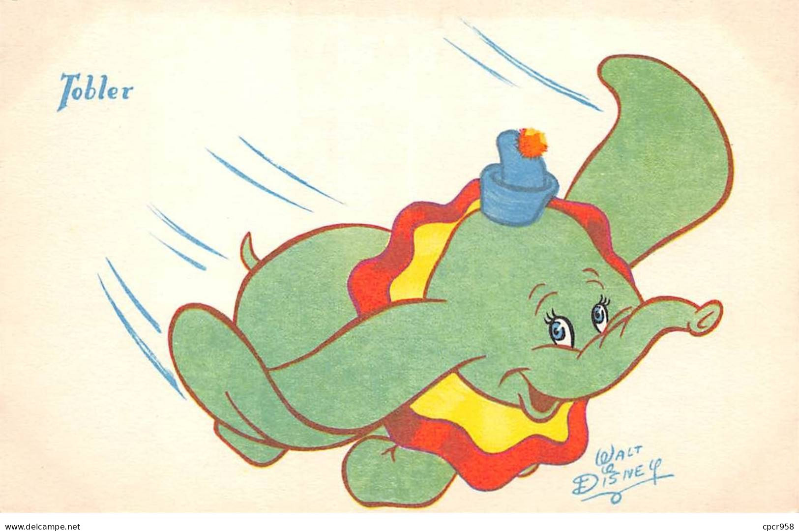 Disney - N°90704 - Dumbo - Carte Publicitaire Chocolats Tobler - Disneyland