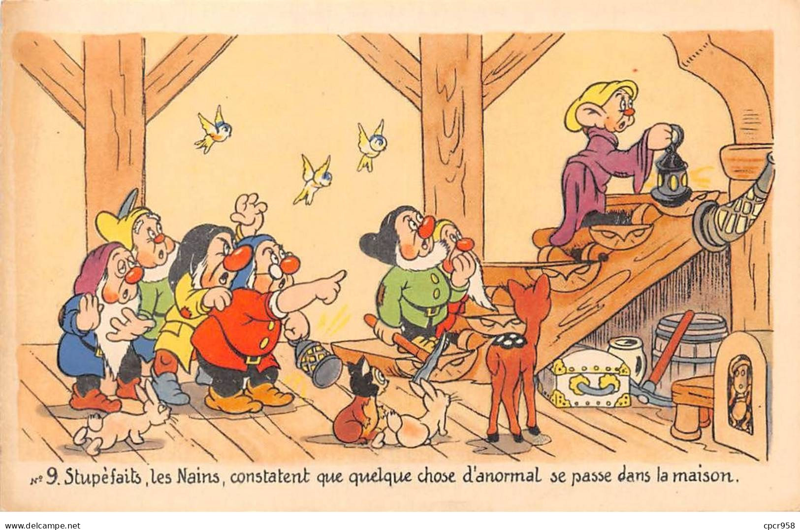 Disney - N°90701 - Blanche-Neige - Stupéfaits, Les Nains, Constatent Que Quelque ... Maison - N°9 - Disneyland