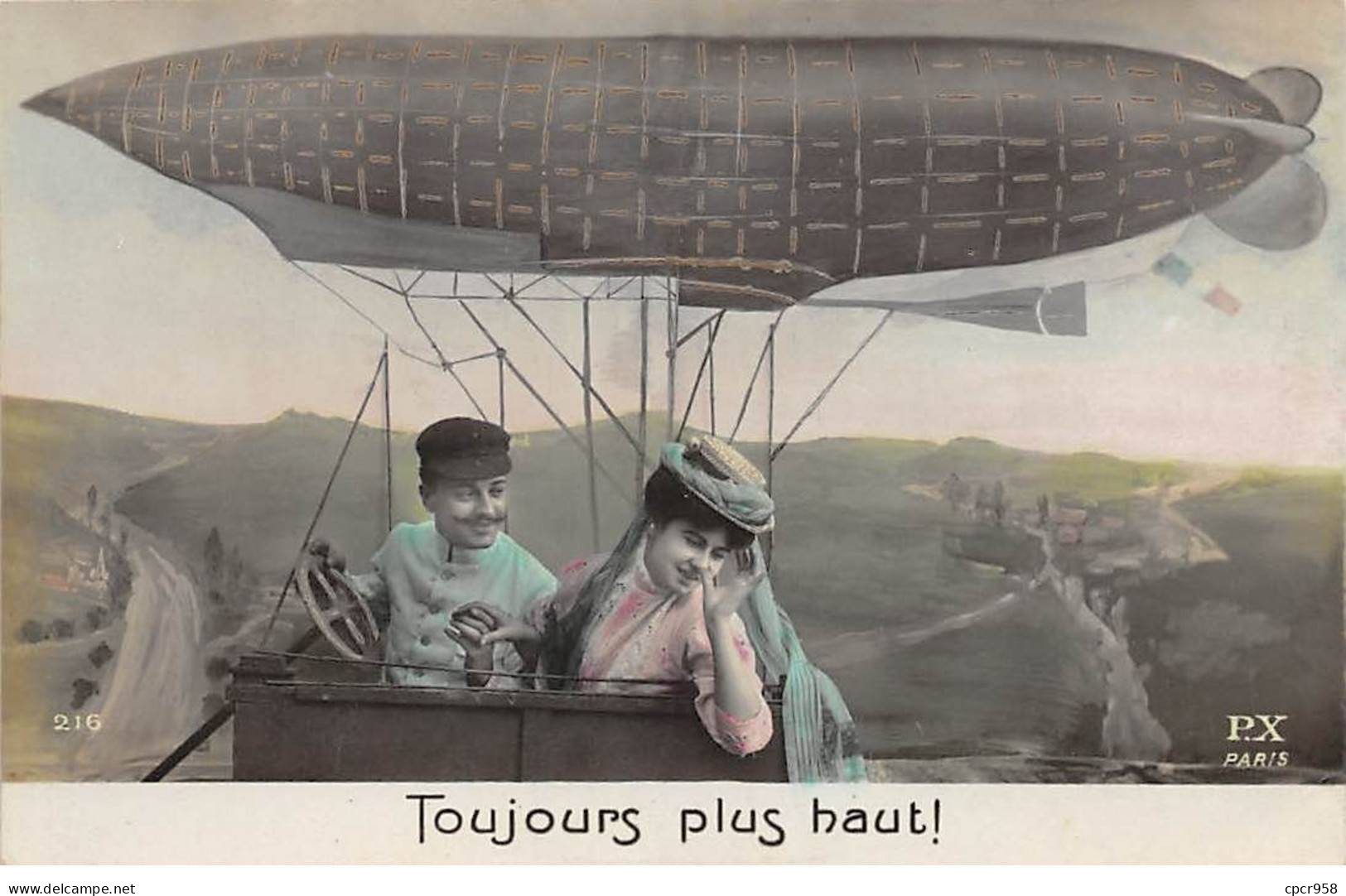Aviation - N°90739 - Dirigeable - Toujours Plus Haut ! - Couple Dans Une Nacelle - Zeppeline