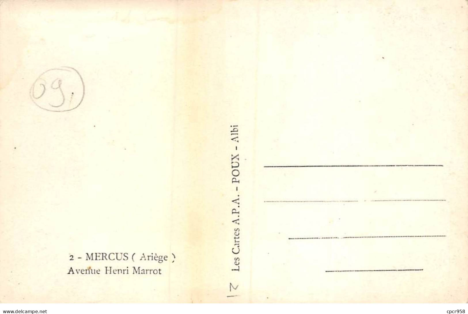 09. San67885. Mercus. Avenue Henri Marrot. N°2. Edition Les Cartes APA . Cpsm 9X14 Cm. - Other & Unclassified