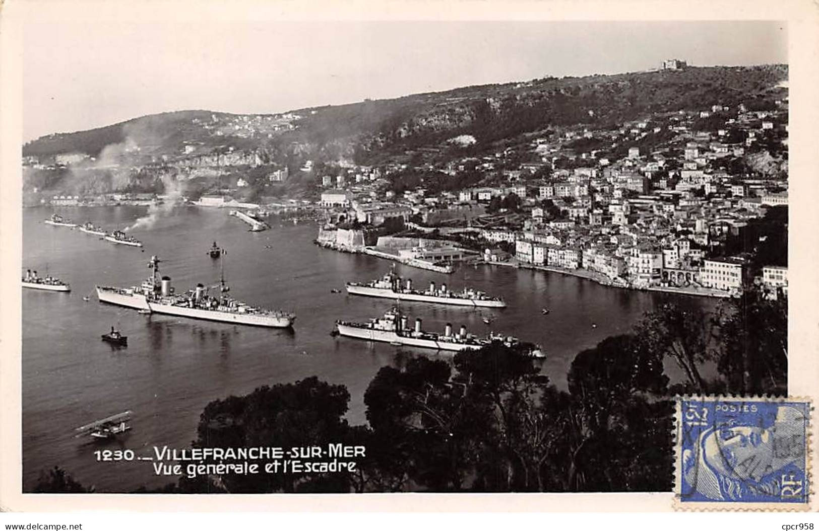 06. San67862. Villefranche Sur Mer. Vue Générale Et L'escadre. N°1230. Edition La Cigogne . Cpsm 9X14 Cm. - Villefranche-sur-Mer