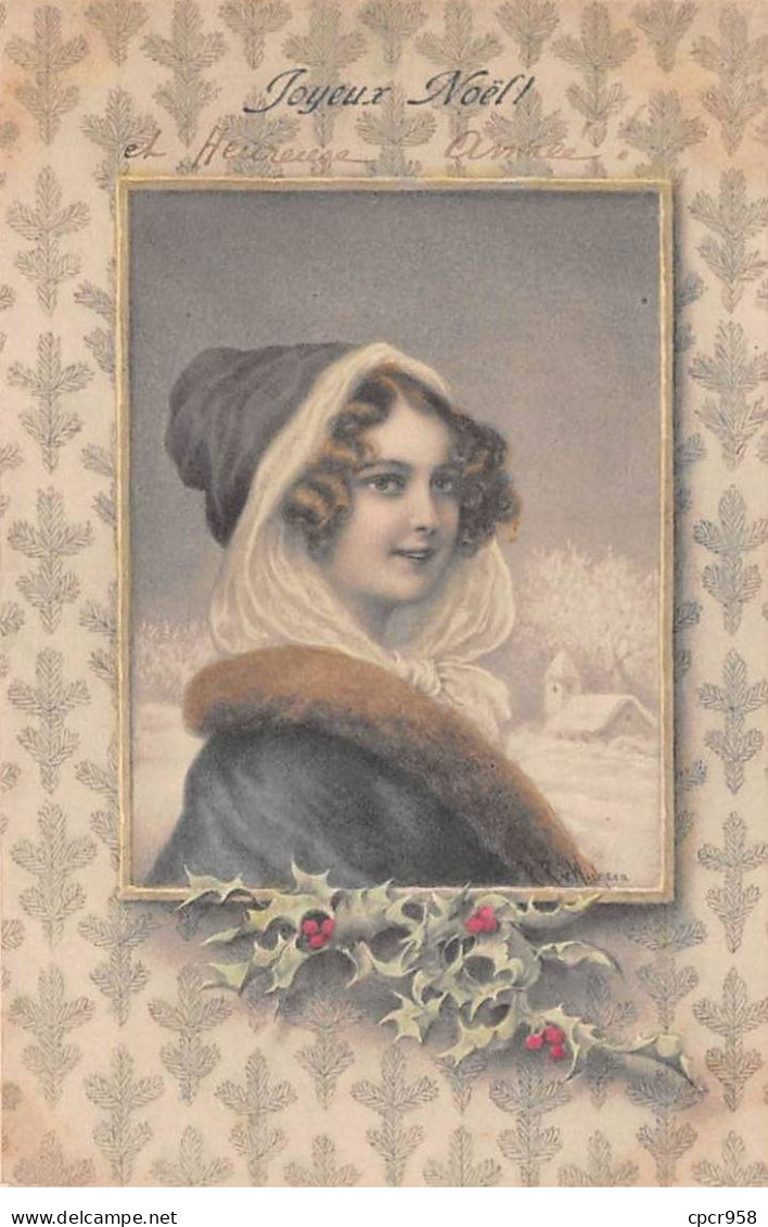 Illustrateur - N°91960 - Wichera - M.M. Vienne N°229 - Joyeux Noël - Jeune Fille Avec Un Manteau En Fourrure - Wichera