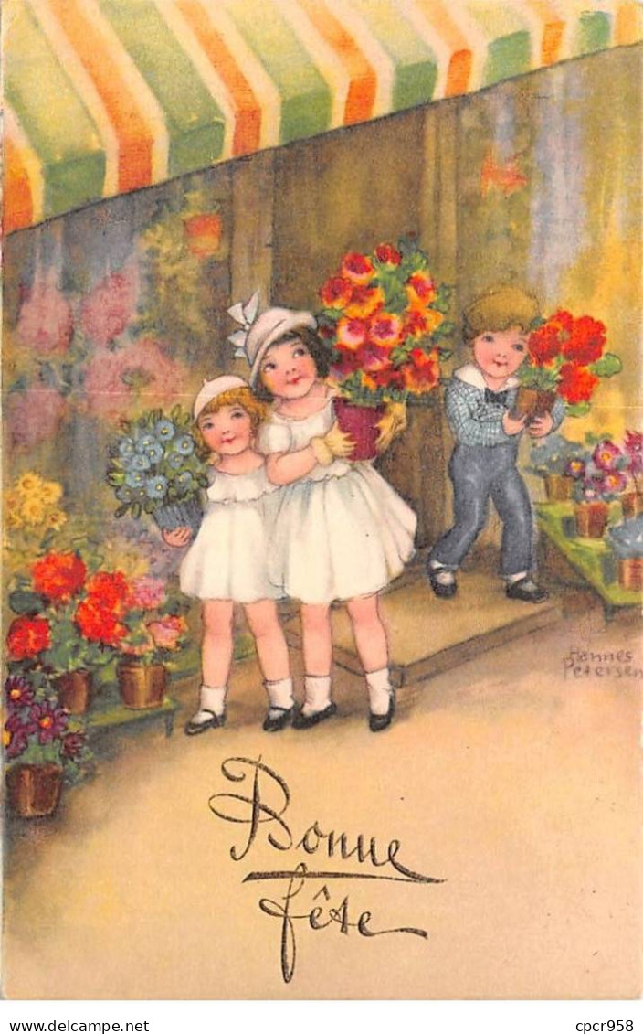 Illustrateur - N°91722 - Hannes Petersen - Bonne Fête - Enfants Achetant Des Fleurs - Petersen, Hannes