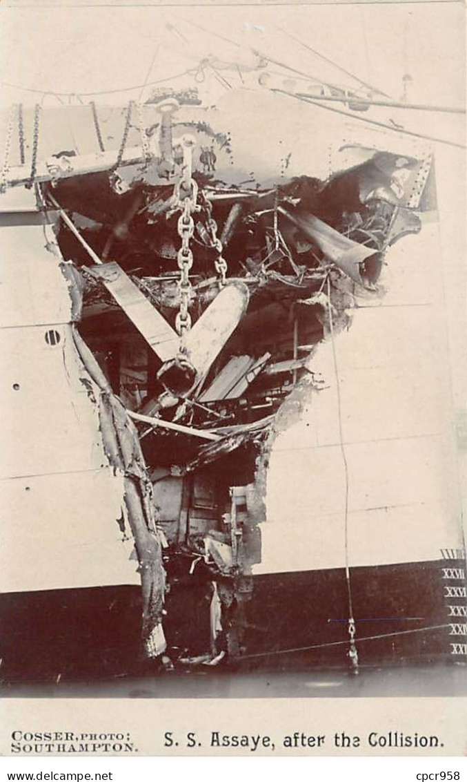 Bateaux - N°91694 - S.S. Assaye, After The Collision - Carte Photo - Other & Unclassified