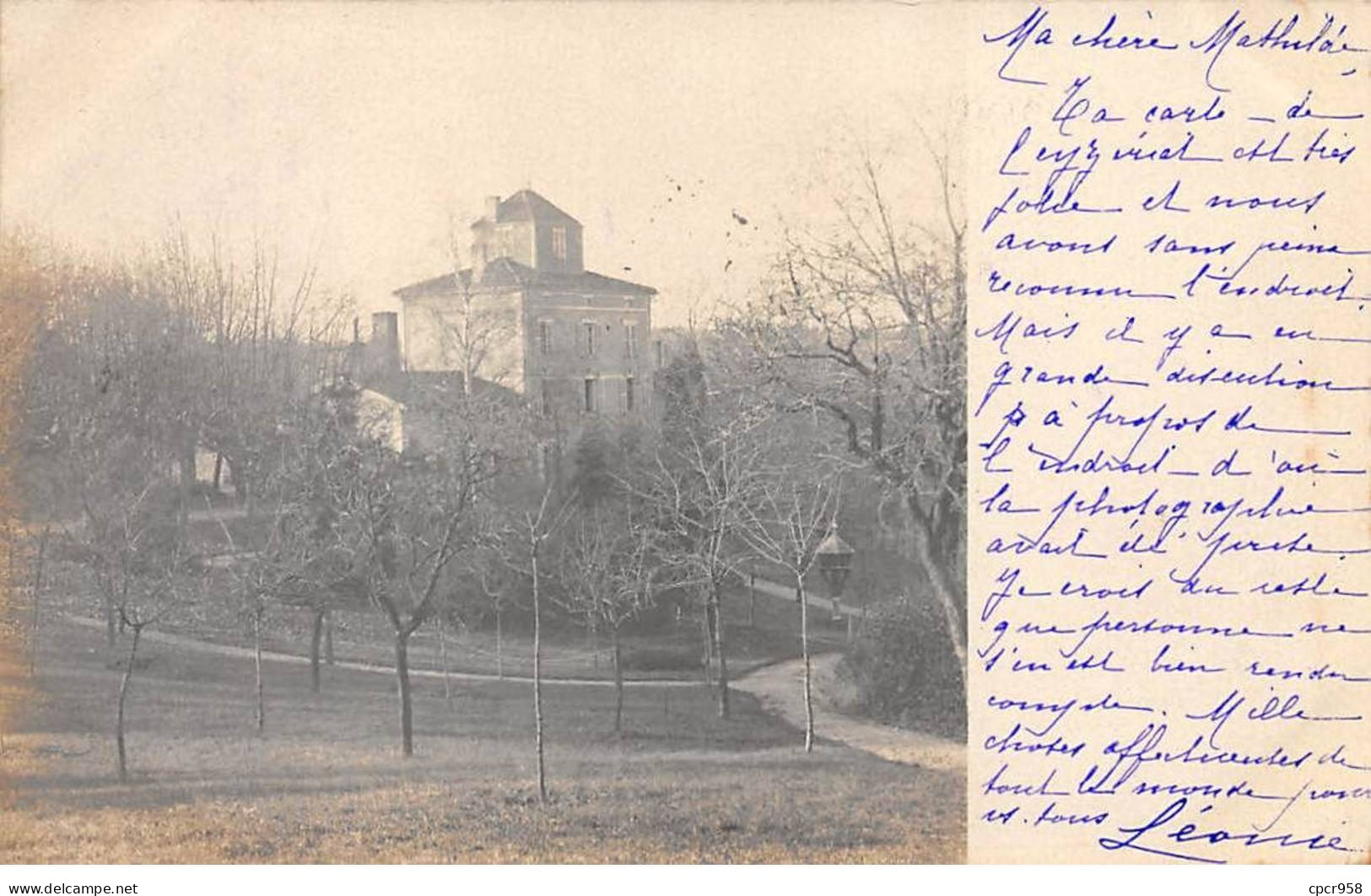 69 - N°91450 - LYON - Une Belle Maison Au Milieu D'un Parc - Carte Photo - Lyon 1