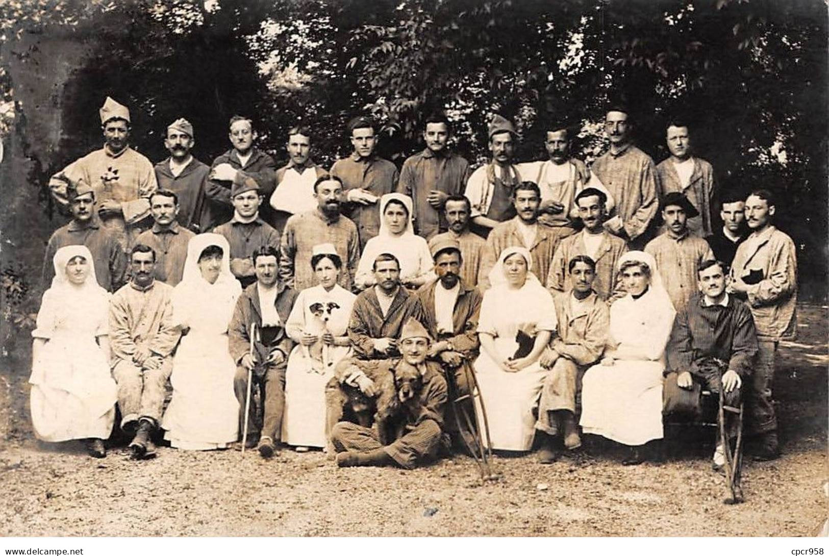 33 - N°91387 - BORDEAUX - Militaires Blessés Avec Leurs Infirmières - Carte Photo - Bordeaux