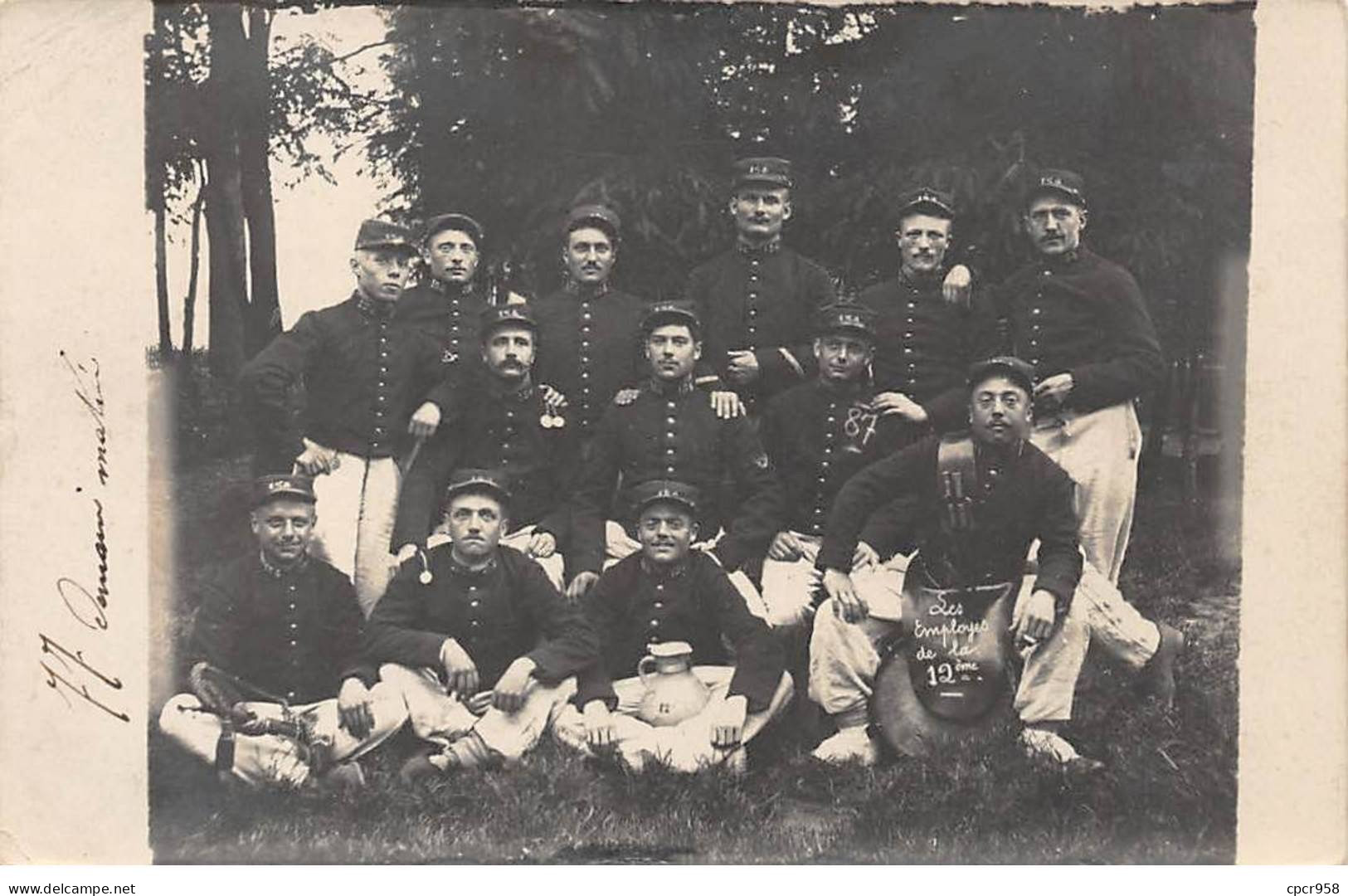 Militaire - N°91303 - Groupe De Militaires - Les Employés De La 12ème - Carte Photo à Localiser - Weltkrieg 1914-18