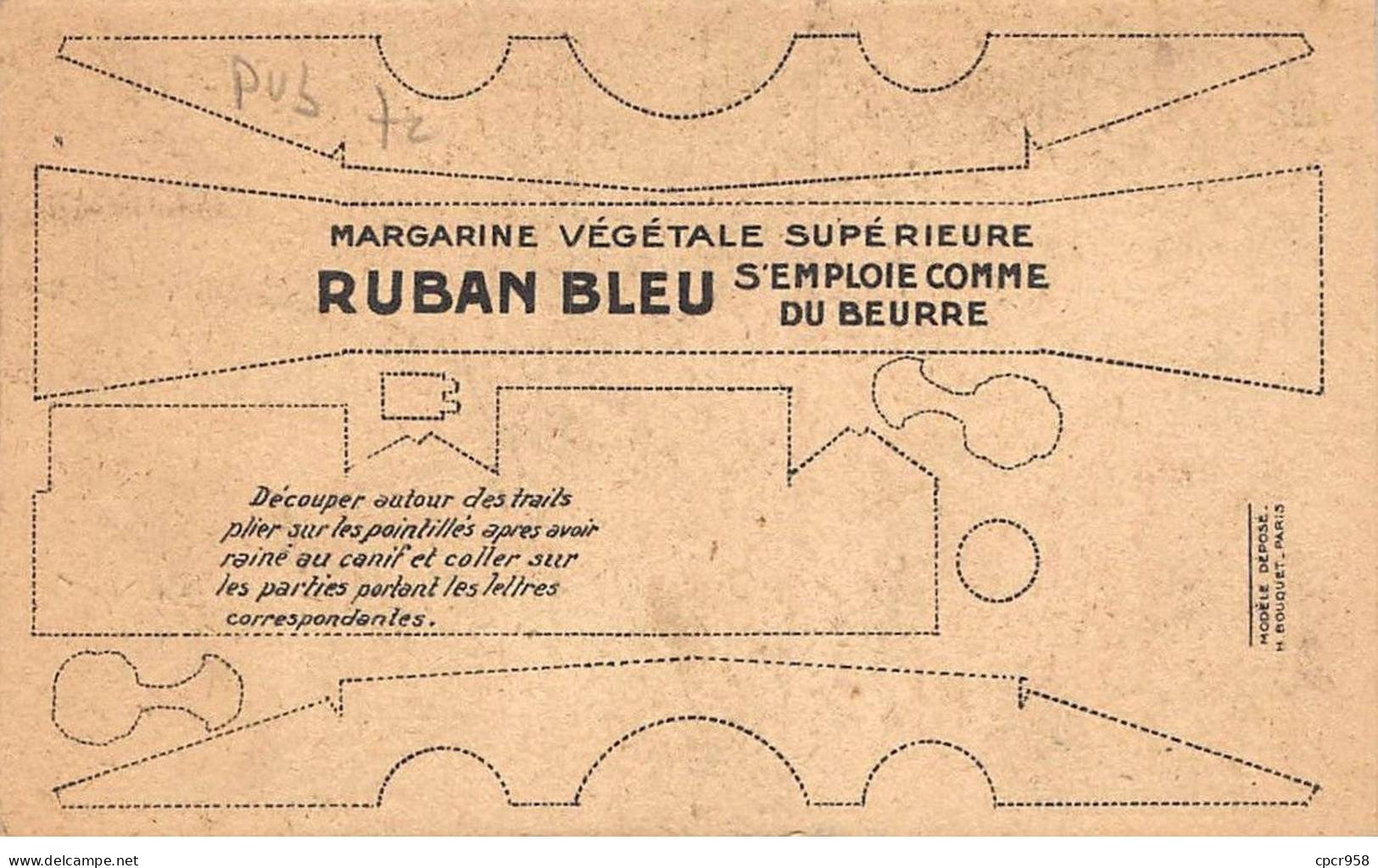 Publicité - N°91277 - Mon Village - Margarine Ruban Bleu - Publicidad