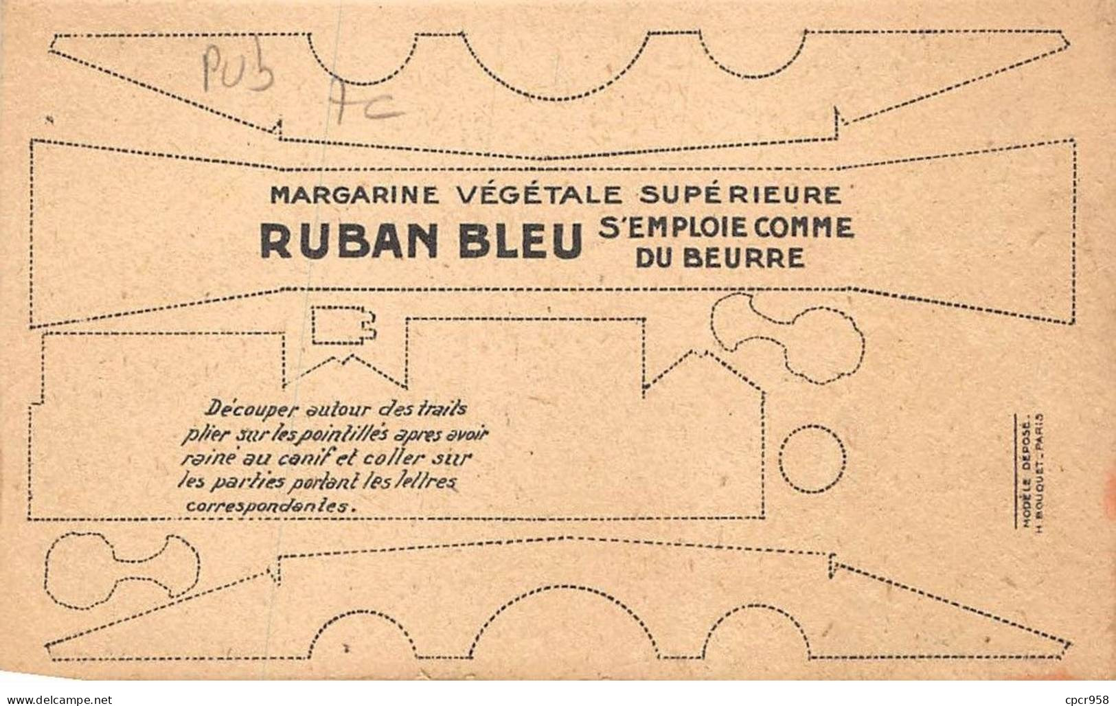Publicité - N°91276 - Mon Village - Margarine Ruban Bleu - Pubblicitari