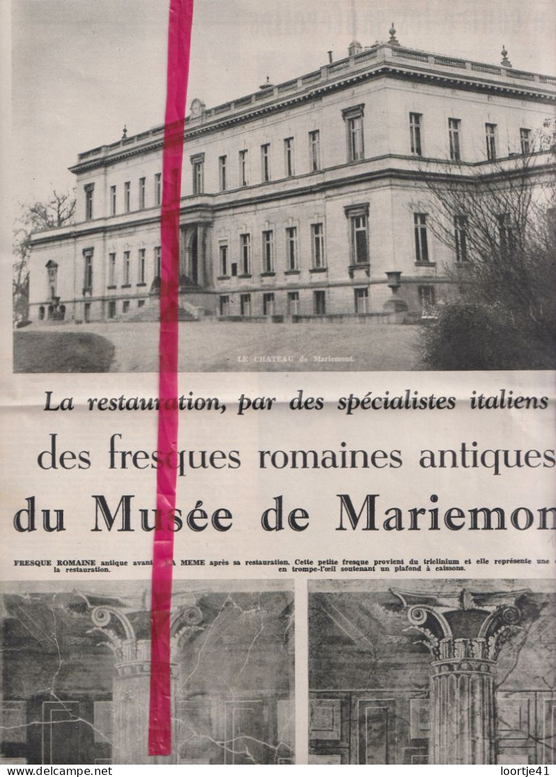 Mariemont - Musée - Orig. Knipsel Coupure Tijdschrift Magazine - 1953 - Ohne Zuordnung