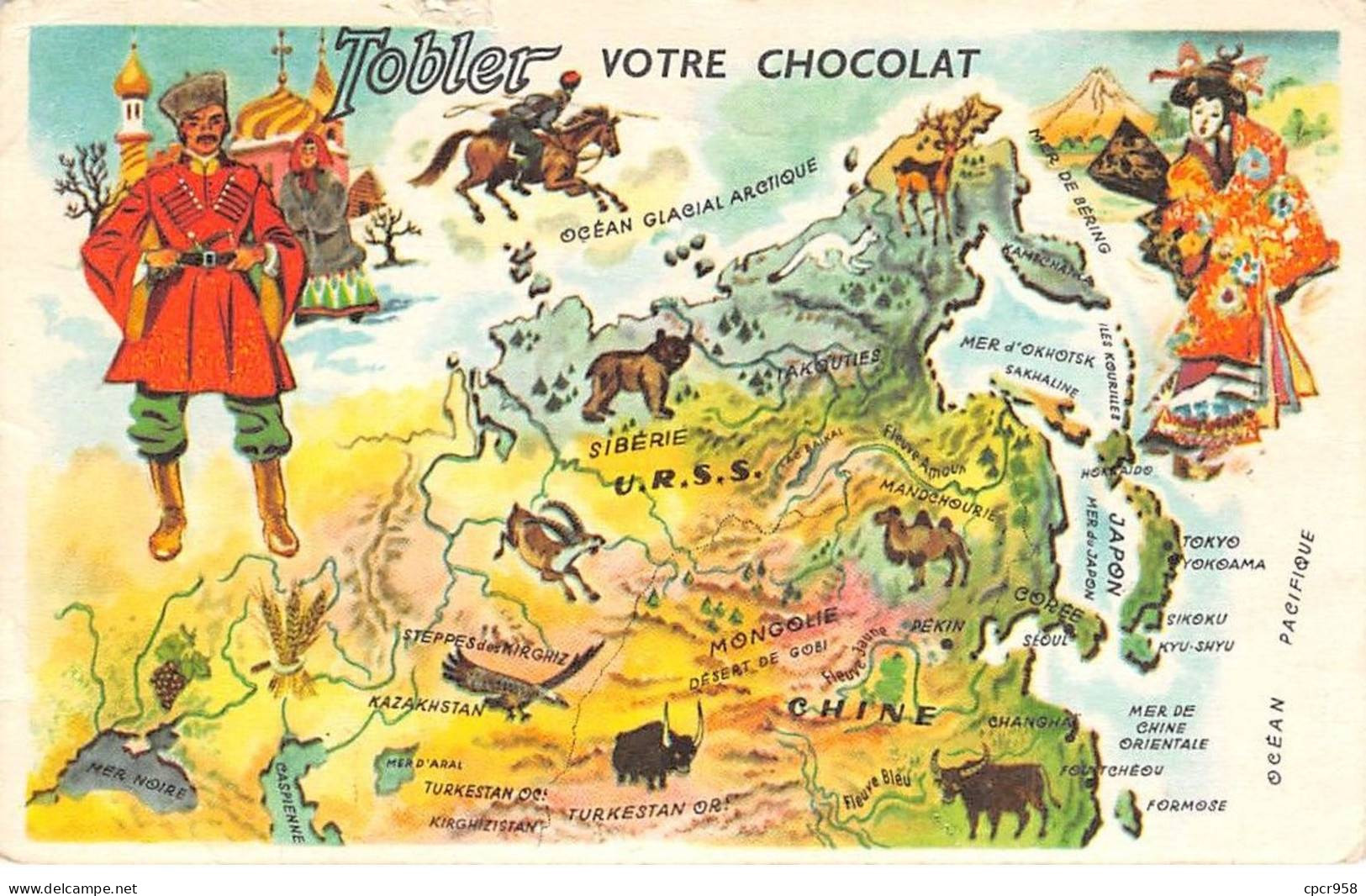 Publicité - N°91279 - N°7 Asie Du Nord - Tobler Votre Chocolat - Carte Géographique - Pubblicitari