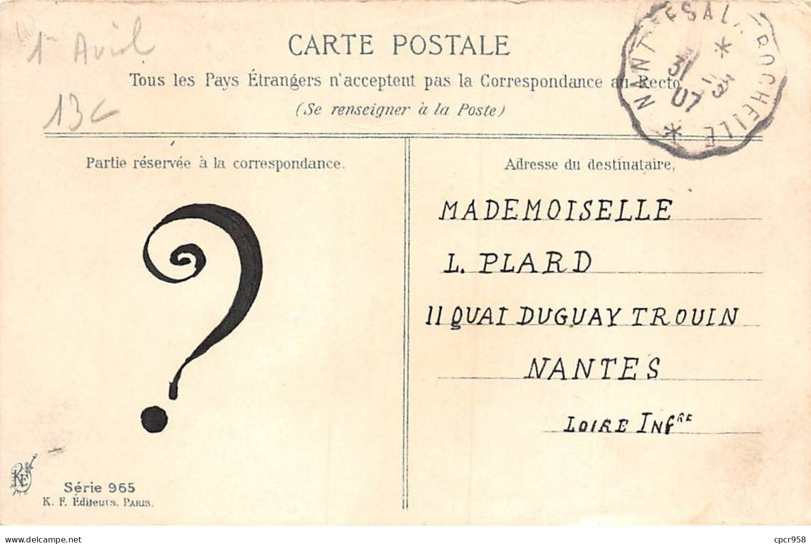 1er Avril - N°91242 - Malgré Son Monocle ... à Ta Mère - Homme Fumant Avec Un Corps En Légume - 1er Avril - Poisson D'avril