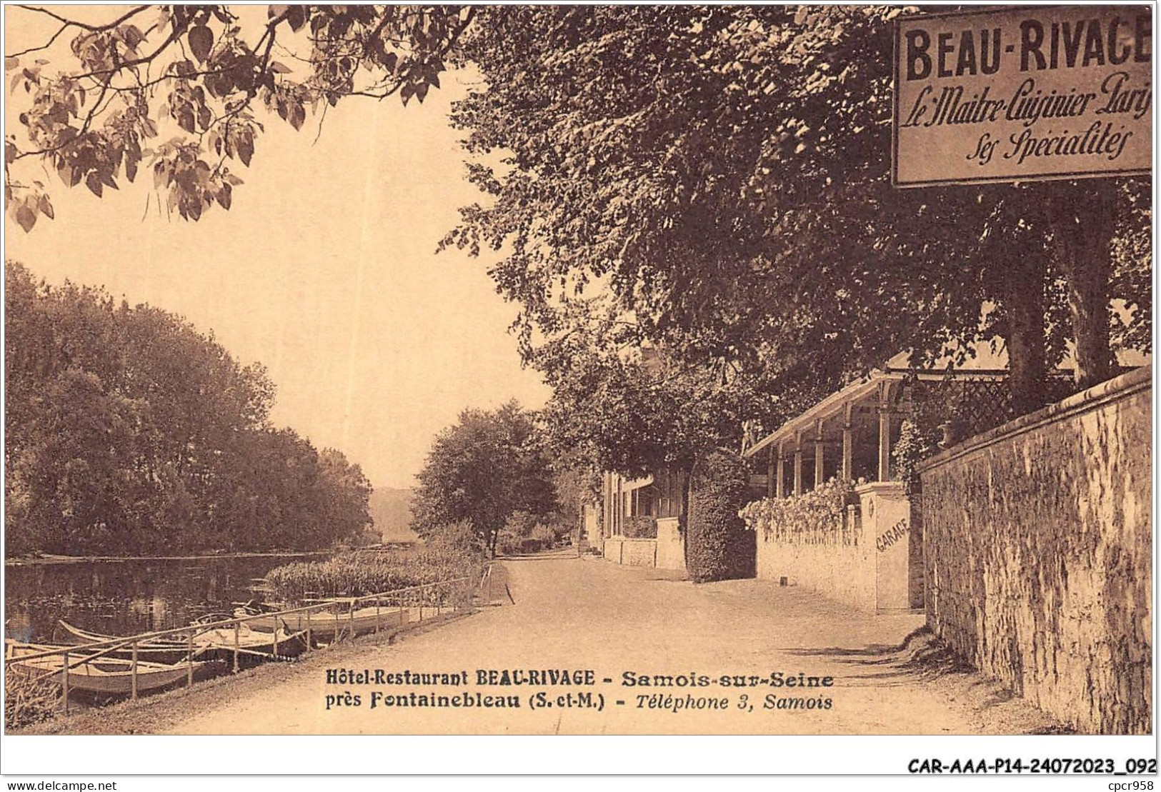 CAR-AAAP14-77-1056 - SAMOIE SUR SEINE - Hotel-Restaurant BEAU RIVAGE  - Samois