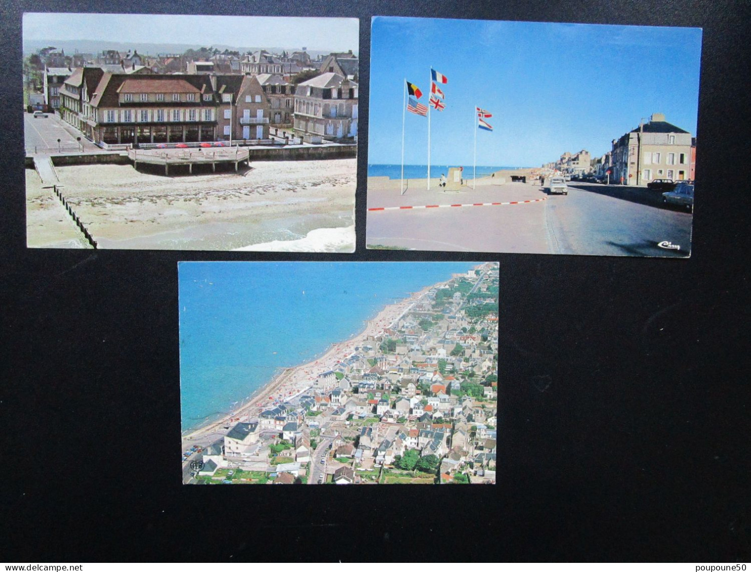 CP 14  Calvados SAINT AUBIN SUR MER - Lot De 3 Cartes  Hôtel Restaurant - Mémorial La Plage - Vue Générale - Saint Aubin