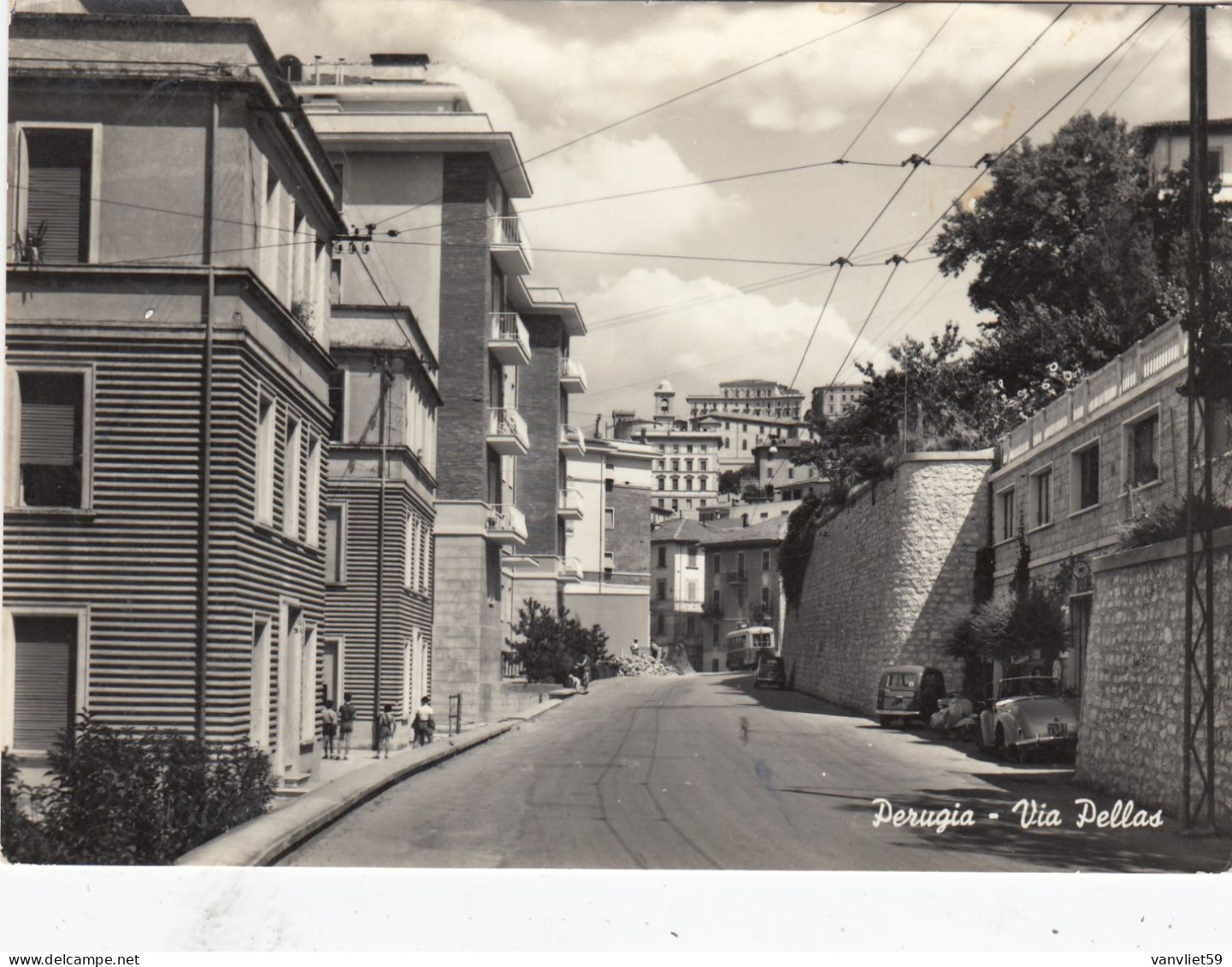 PERUGIA-VIA PELLAS- CARTOLINA VERA FOTOGRAFIA VIAGGIATA IL 12-9-1960 - Perugia