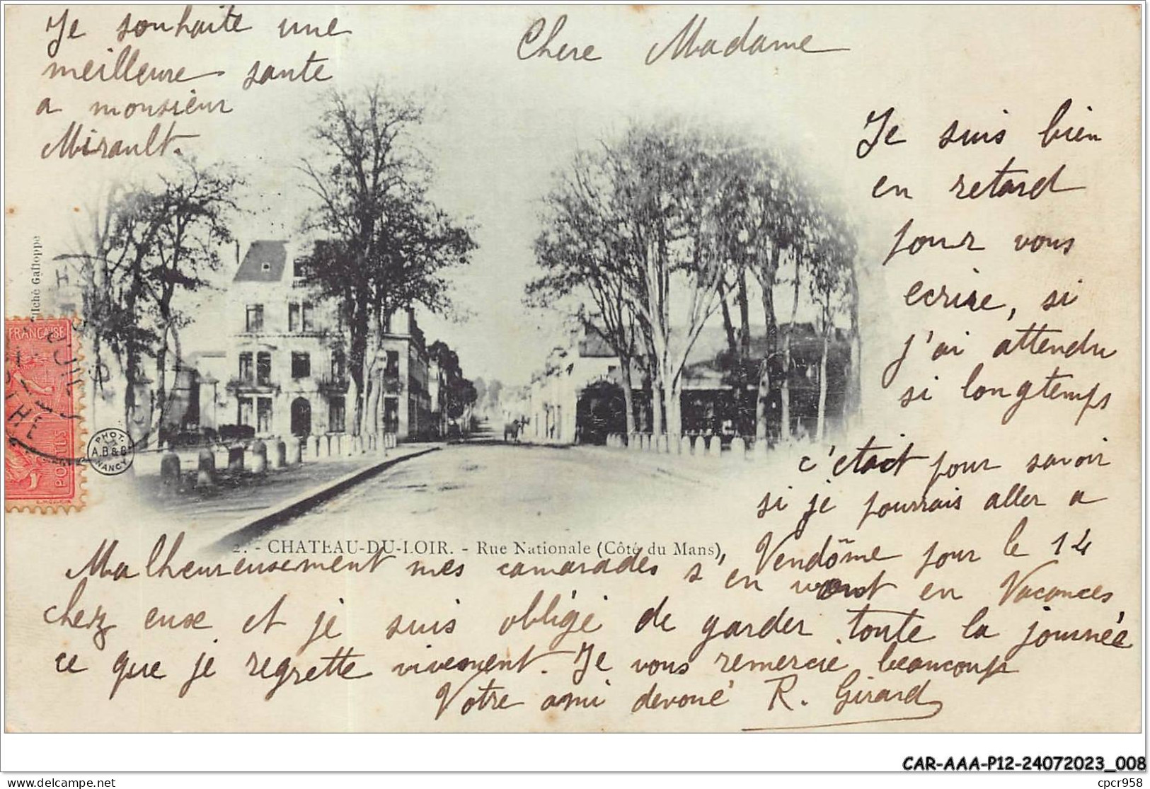 CAR-AAAP12-72-0865 - CHATEAU DU LOIR - Rue Nationale (coté Du Mans) - Chateau Du Loir