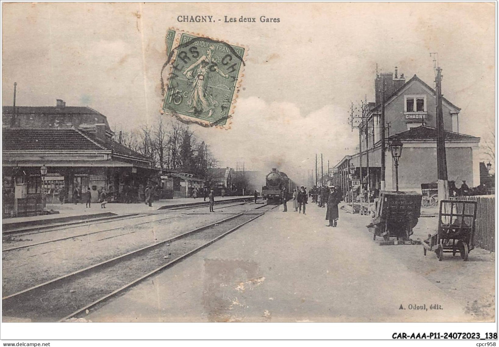 CAR-AAAP11-71-0845 - CHAGNY - Les Deux Gares - Train - Chagny