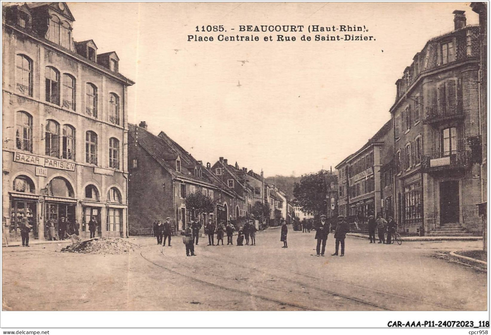 CAR-AAAP11-68-0835 - BEAUCOURT - Place Centrale Et Rue De Saint-dizier - Bazar Parisien - Autres & Non Classés