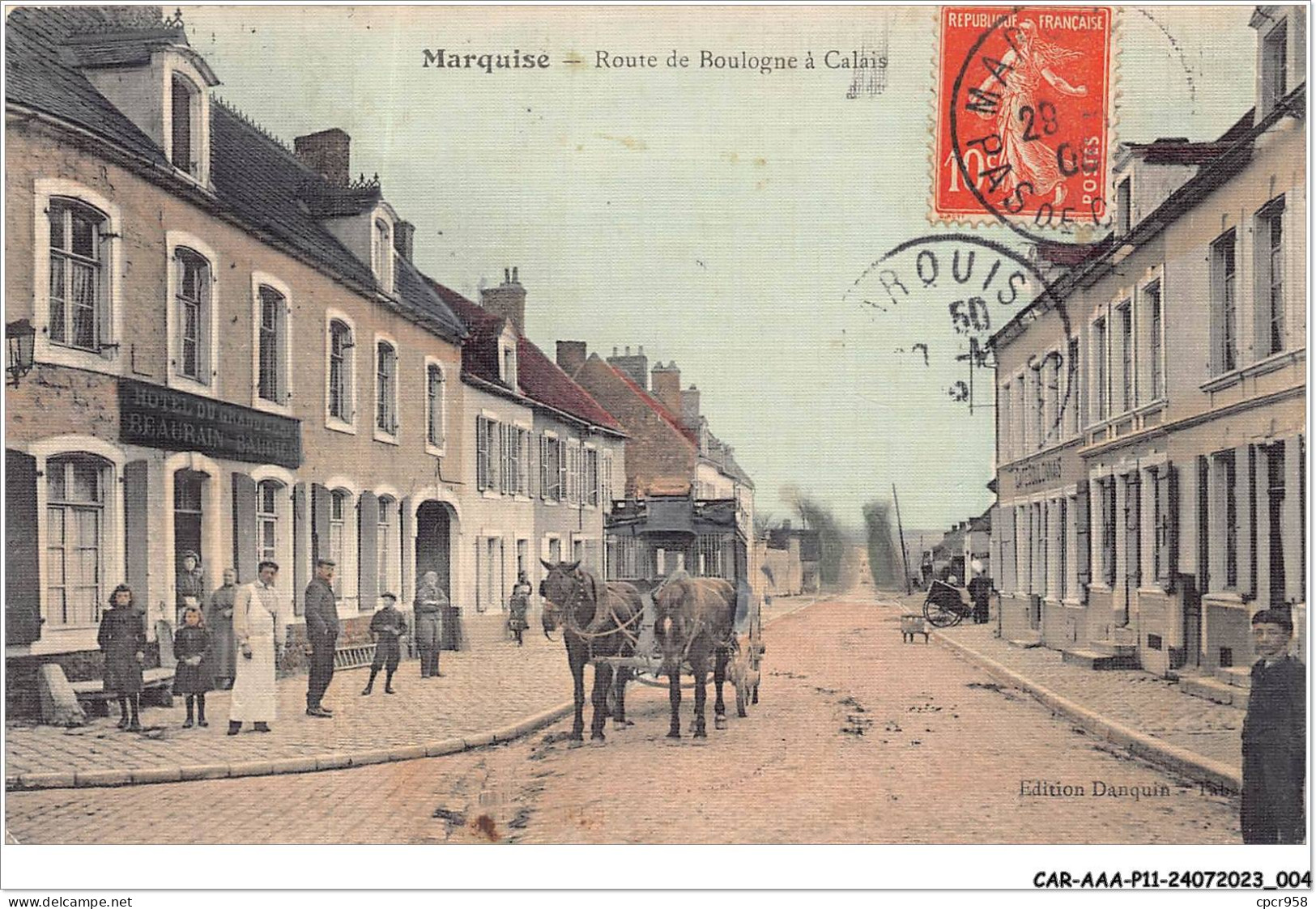 CAR-AAAP11-62-0778 - MARQUISE - Route De Boulogne A Calais - Hotel Beaurain - Marquise