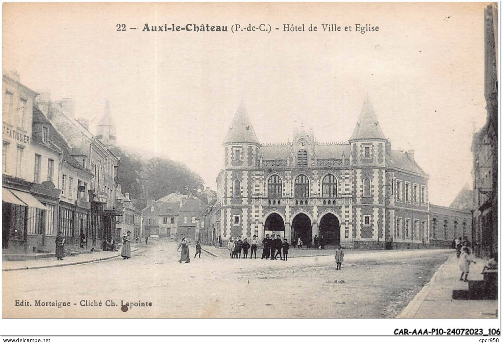 CAR-AAAP10-62-0741 - AUXI-LE-CHATEAU - Hotel De Ville Et Eglise - Auxi Le Chateau