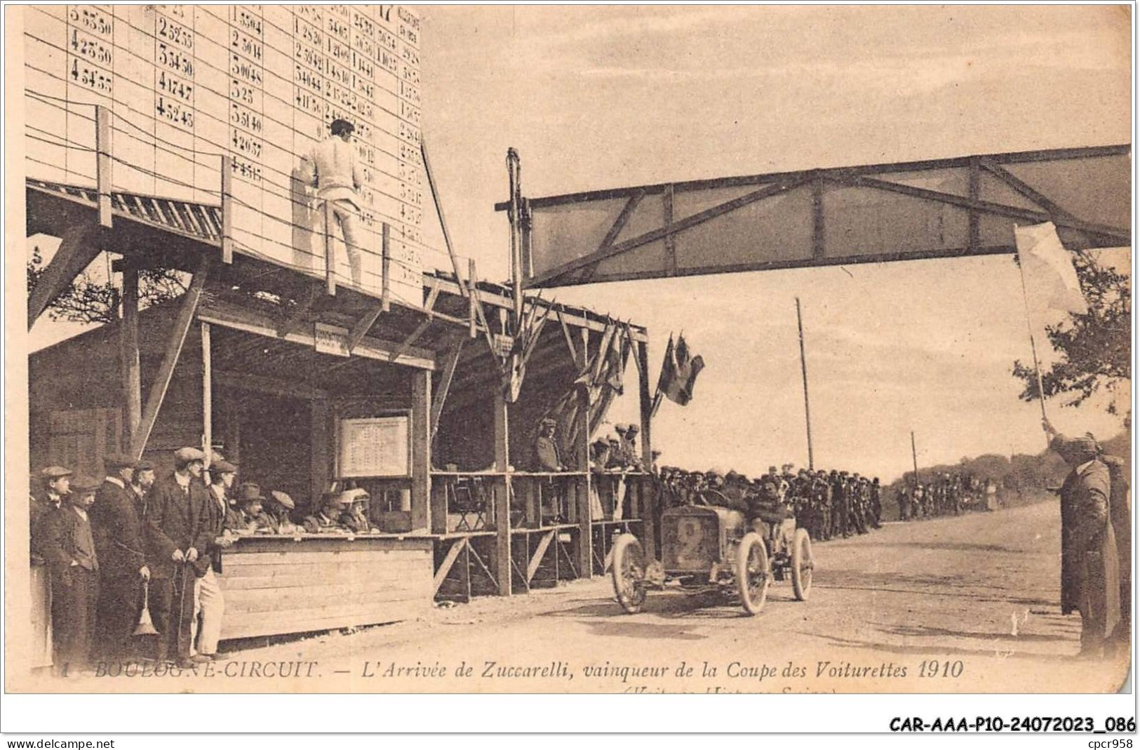 CAR-AAAP10-62-0731 - BOULOGNE-CIRCUIT - L'arrivée De Zuccareli - Vainqueur De La Coupe Des Voiturettes 1910 - Boulogne Sur Mer