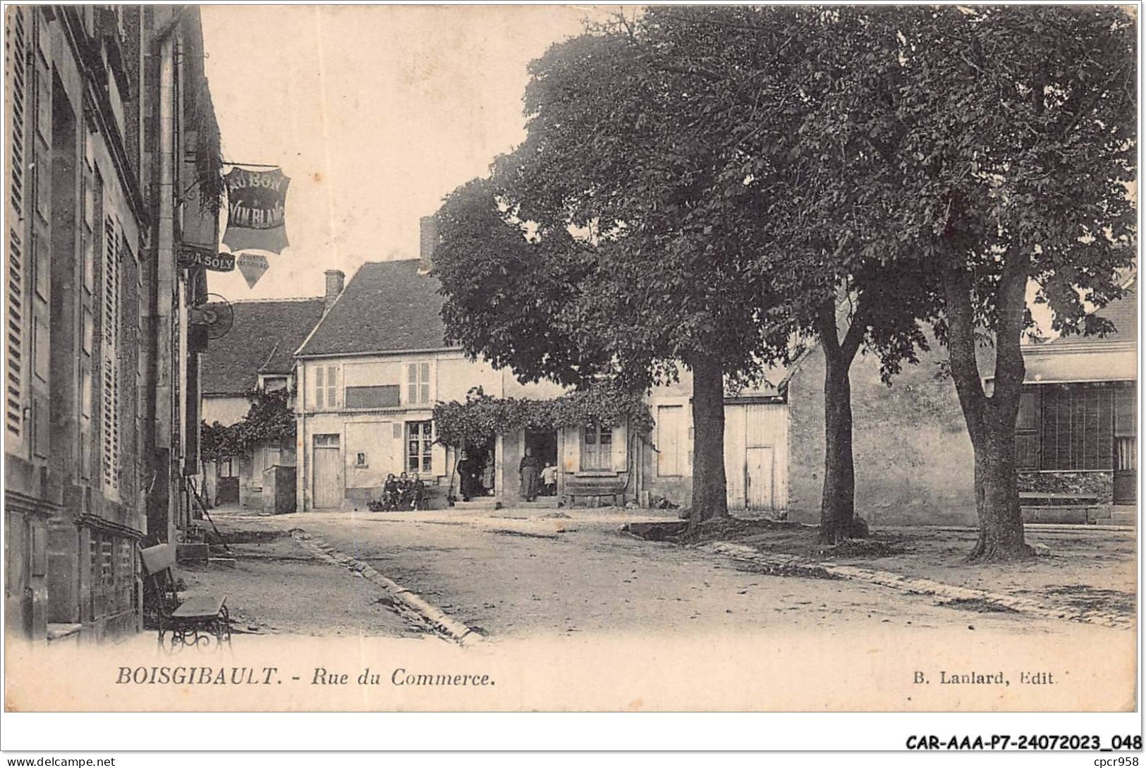 CAR-AAAP7-58-0478 - BOISGIBAULT - Rue Du Commerce - Cafe Au Bon Vin Blanc - Autres & Non Classés