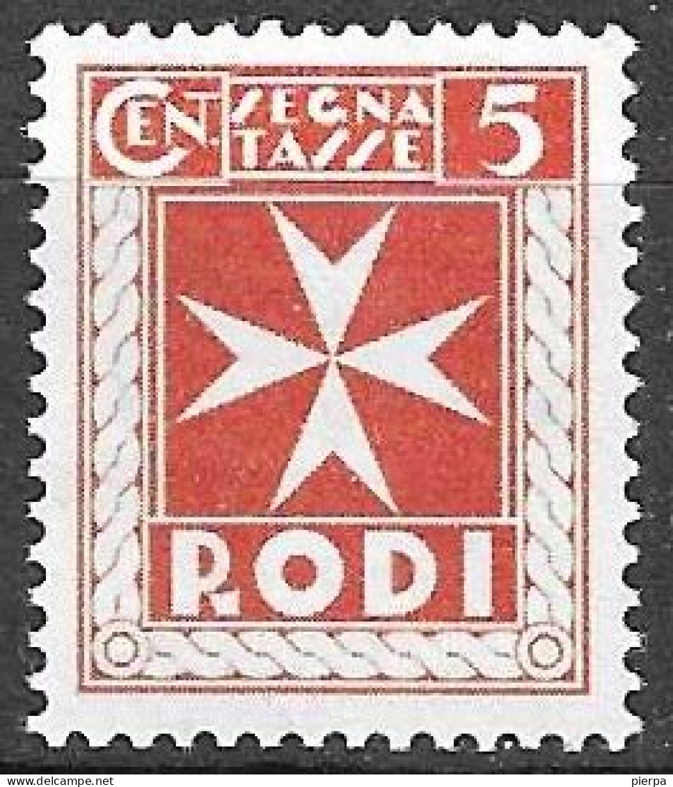 RODI - 1934 - SEGNATASSE - CENT. 5 - NUOVO MNH** (YVERT TX 1 - MICHEL PD 1 - SS SG 1) - Aegean (Rodi)