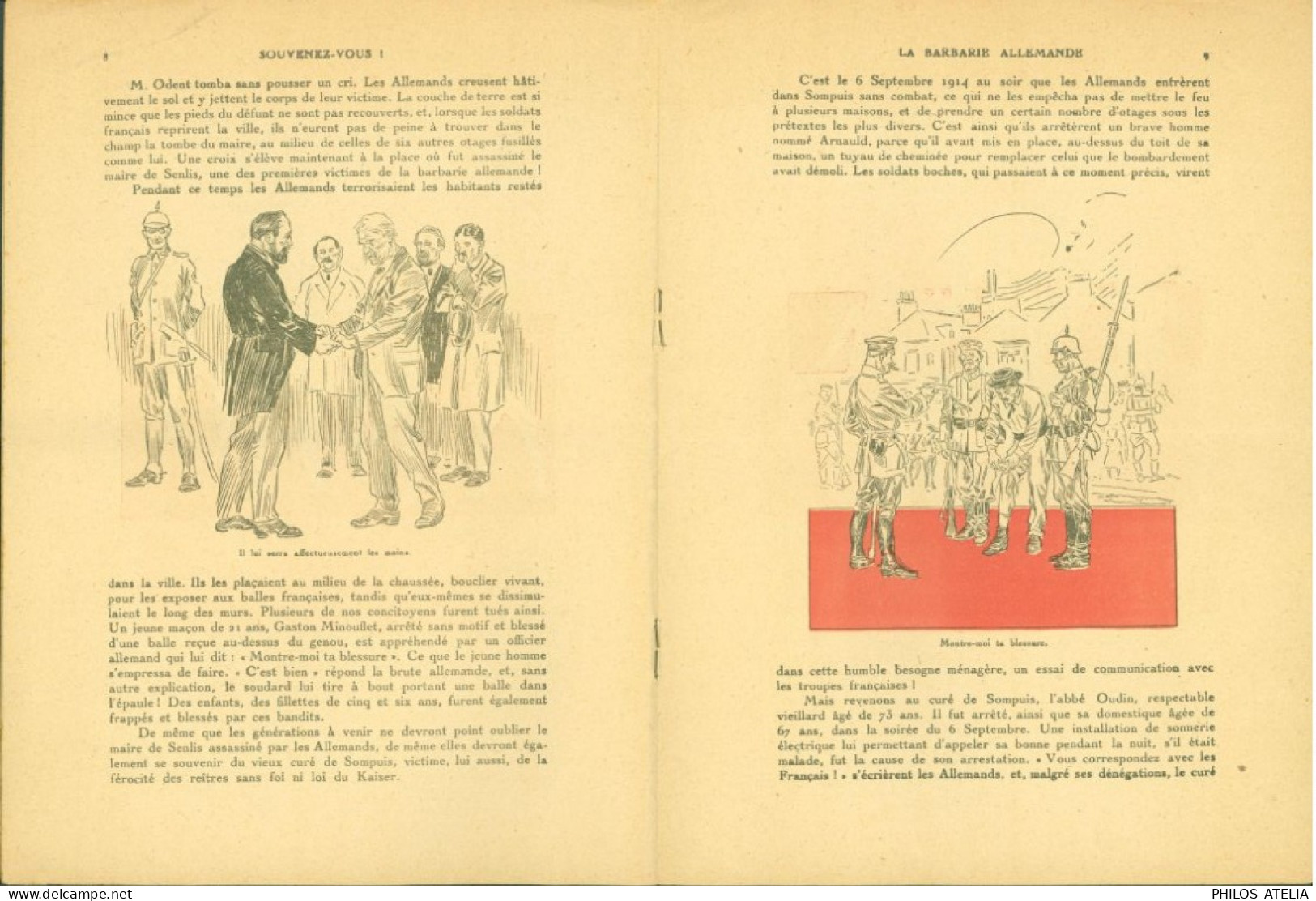 Livre Brochure SOUVENEZ-VOUS LA BARBARIE ALLEMANDE Par Louis GUILLET Illustrations CASEY Guerre 14 18 - Guerra 1914-18