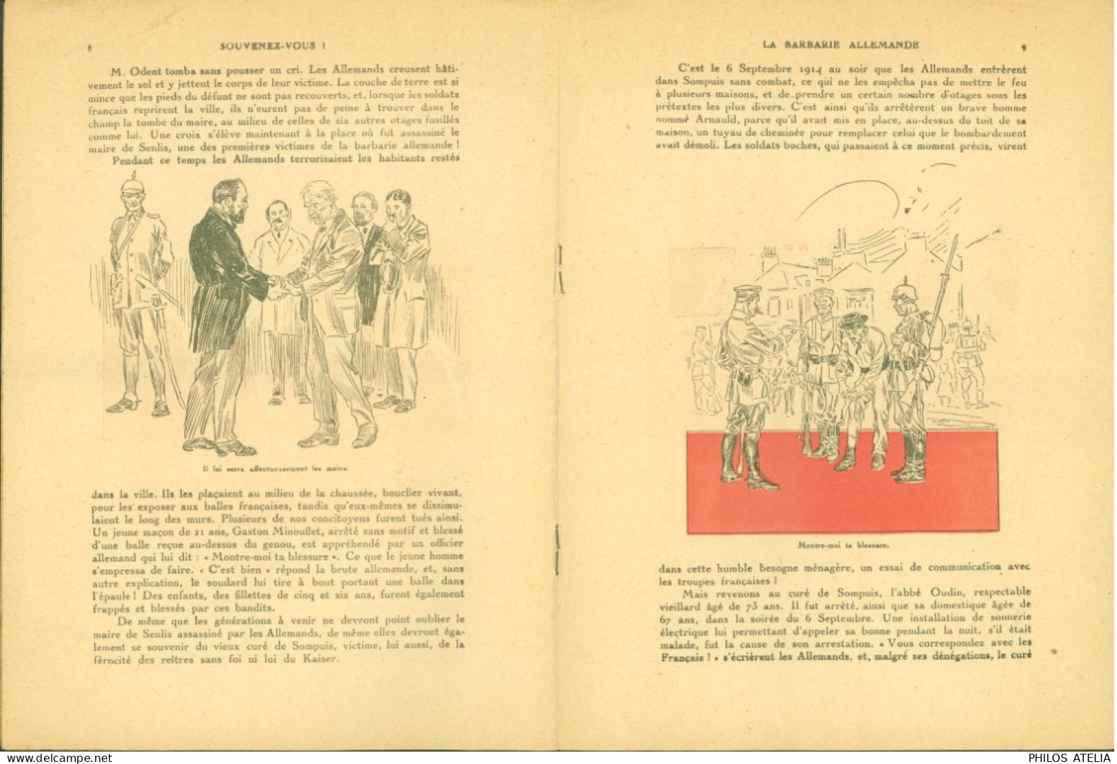 Livre Brochure SOUVENEZ-VOUS LA BARBARIE ALLEMANDE Par Louis GUILLET Illustrations CASEY Guerre 14 18 - Weltkrieg 1914-18