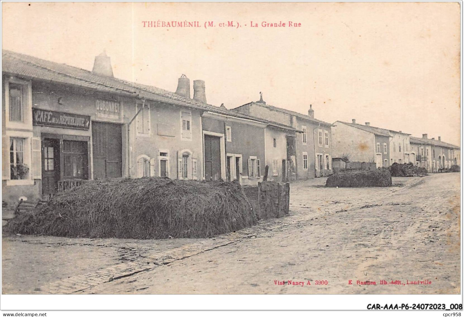 CAR-AAAP6-54-0385 - THIEBAUMENIL - La Grande Rue - Cafe De La Republique - Nancy