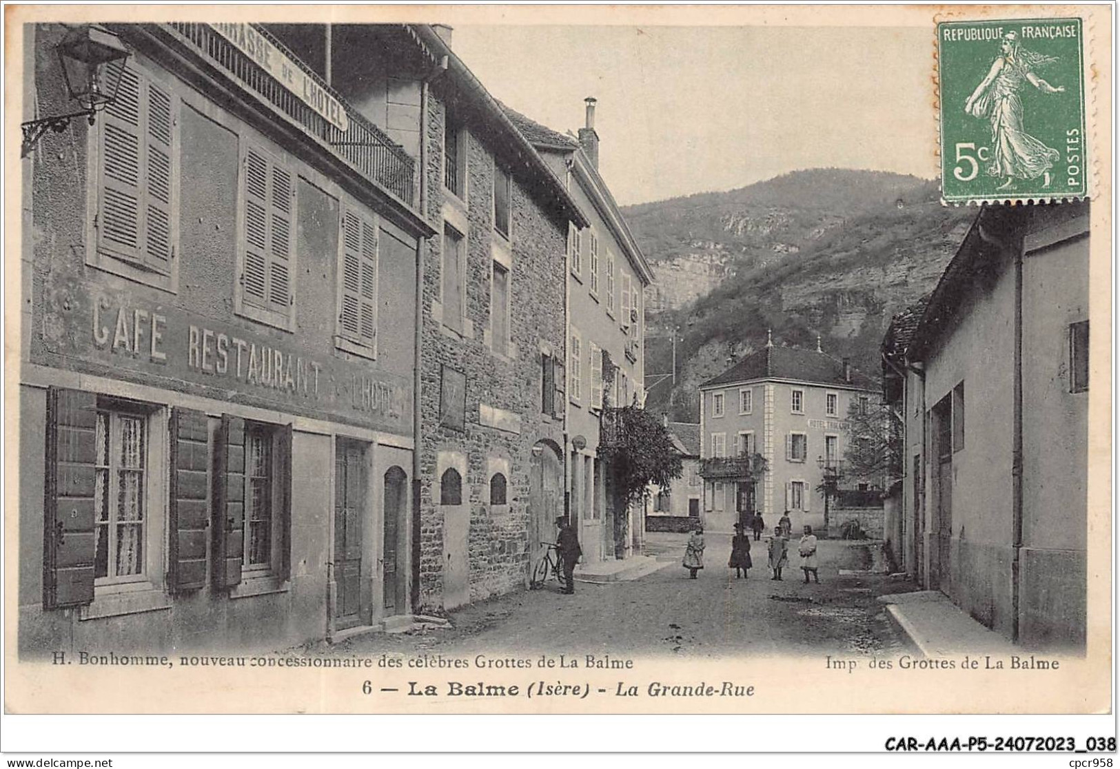 CAR-AAAP5-38-0324 - LA BALME - La Grande Rue - Cafe, Restaurant - La Balme-les-Grottes