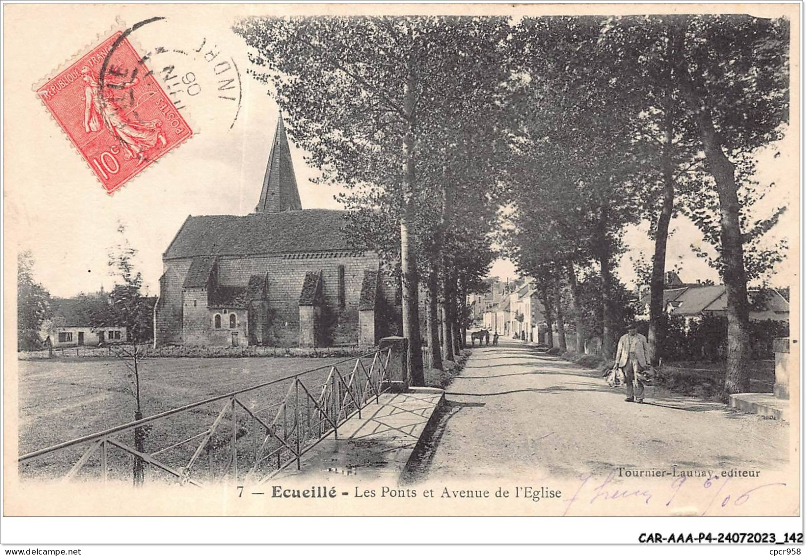 CAR-AAAP4-36-0303 - ECUEILLE - Les Ponts Et Avenue De L'eglise - Andere & Zonder Classificatie